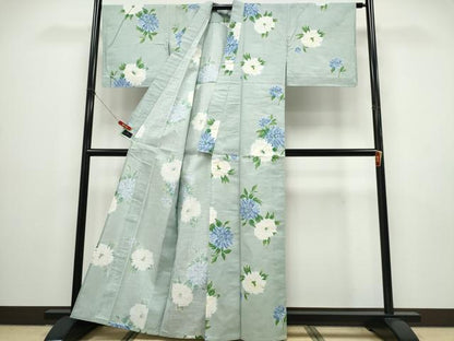 平和屋着物∴夏物 ファッションデザイナー 花井幸子 YUKIKO HANAI 浴衣 舞花文 綿 逸品 未使用 CABE8975ng