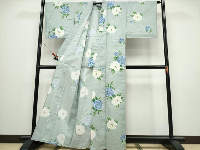 平和屋着物∴夏物 ファッションデザイナー 花井幸子 YUKIKO HANAI 浴衣 舞花文 綿 逸品 未使用 CABE8975ng