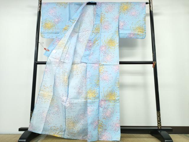 平和屋着物∴夏物 浴衣 乱菊 綿 逸品 未使用 CABE8984ng