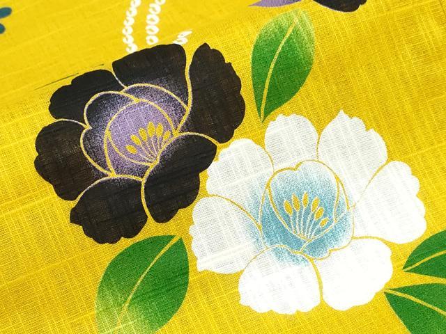 平和屋着物∴夏物 浴衣 舞蝶薔薇文 逸品 未使用 CABE8988ng