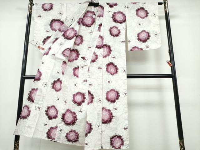 平和屋着物∴夏物 浴衣 舞花文 綿 逸品 CABE8990ng