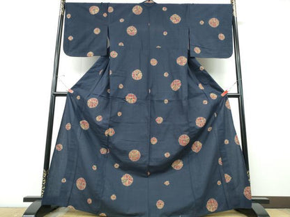 平和屋着物∴夏物 浴衣 絞り 舞花文 綿 逸品 CABE8993ng