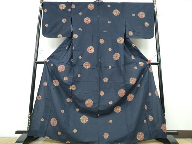 平和屋着物∴夏物 浴衣 絞り 舞花文 綿 逸品 CABE8993ng
