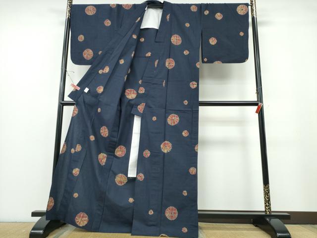 平和屋着物∴夏物 浴衣 絞り 舞花文 綿 逸品 CABE8993ng