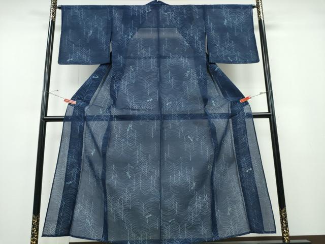 平和屋着物∴夏物 浴衣 綿紅梅 トンボ 蜻蛉草木文 綿 逸品 未使用 CABE8996ng