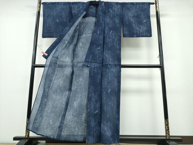 平和屋着物∴夏物 浴衣 綿紅梅 トンボ 蜻蛉草木文 綿 逸品 未使用 CABE8996ng