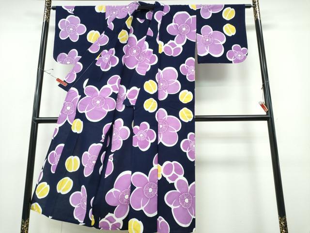 平和屋着物∴夏物 浴衣 舞梅文 手縫い 日本製 綿 逸品 CABE8998ng