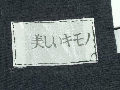 平和屋着物∴夏物　浴衣　美しいキモノ　黒地　花丸文　日本製　綿　逸品　未使用　CABE8999ng