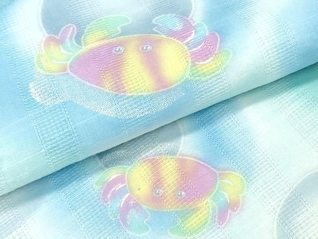 平和屋着物∴夏物 浴衣 蟹 水玉 日本製 綿 逸品 CABE9002ng