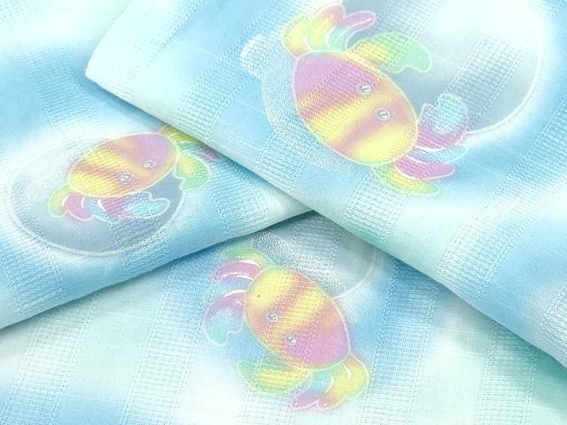 平和屋着物∴夏物 浴衣 蟹 水玉 日本製 綿 逸品 CABE9002ng
