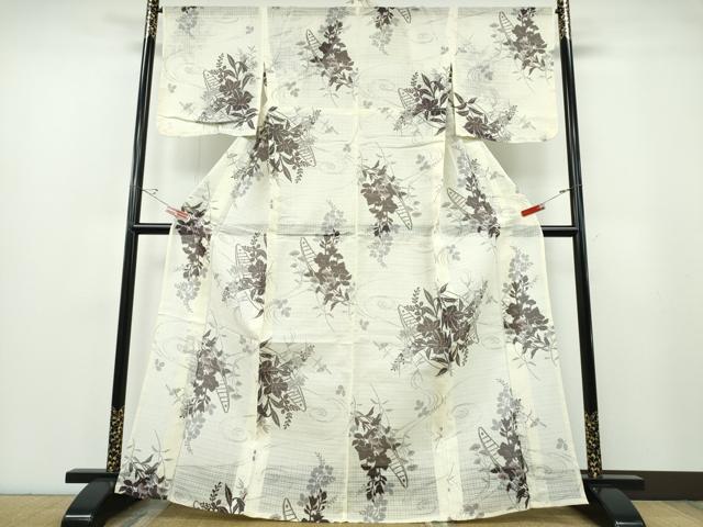 平和屋着物∴夏物 こむさでもーど・COMME CA DU MODE 浴衣 流水花舟文 綿 逸品 CABE9005ng