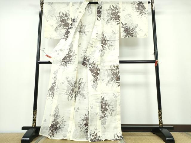 平和屋着物∴夏物 こむさでもーど・COMME CA DU MODE 浴衣 流水花舟文 綿 逸品 CABE9005ng