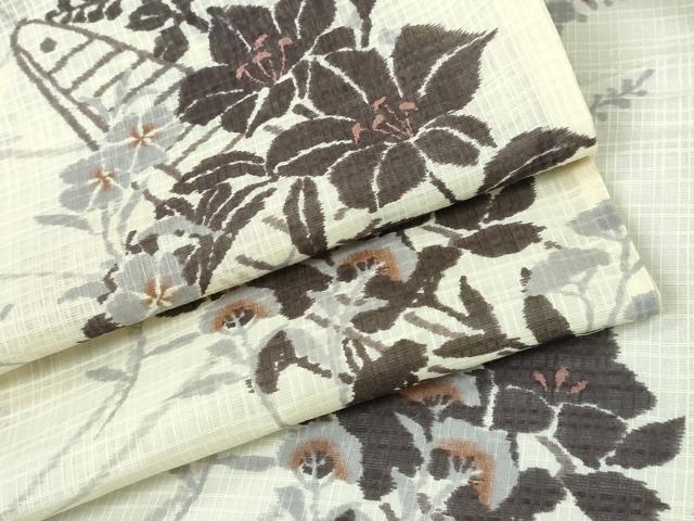 平和屋着物∴夏物 こむさでもーど・COMME CA DU MODE 浴衣 流水花舟文 綿 逸品 CABE9005ng