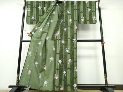 平和屋着物∴夏物 浴衣 兎 吉祥間道 金彩 綿 逸品 CABE9009ng