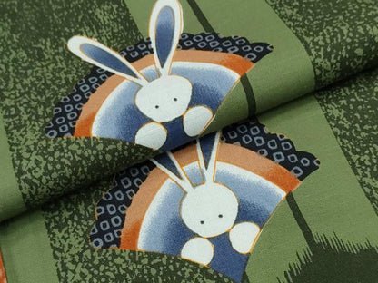 平和屋着物∴夏物 浴衣 兎 吉祥間道 金彩 綿 逸品 CABE9009ng