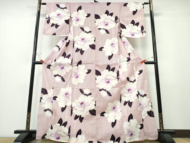 平和屋着物∴夏物 浴衣 牡丹 ラメ 綿 逸品 CABE9010ng