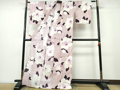 平和屋着物∴夏物 浴衣 牡丹 ラメ 綿 逸品 CABE9010ng
