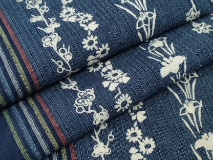平和屋着物∴夏物 阿波しじら織 浴衣 草花間道 綿 逸品 CABE9013ng