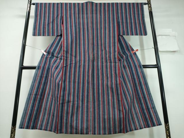 平和屋着物∴夏物 阿波しじら織 浴衣 間道 綿 逸品 CABE9015ng