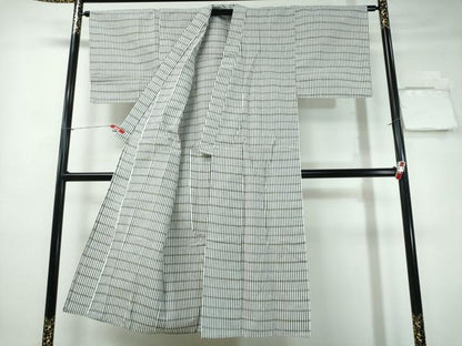 平和屋着物∴夏物 男性 浴衣 手縫い 縞 横段吉祥文 日本製 綿 逸品 CABE9017ng