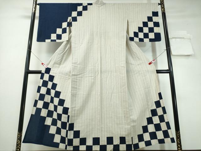 平和屋着物∴夏物 浴衣 訪問着 市松文様 綿 逸品 CABE9020ng