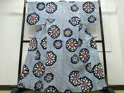 平和屋着物∴夏物 浴衣 有松鳴海絞り 花火 綿 逸品 未使用 CABE9024ng