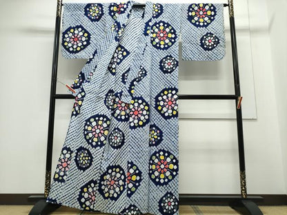 平和屋着物∴夏物 浴衣 有松鳴海絞り 花火 綿 逸品 未使用 CABE9024ng