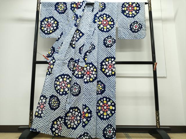 平和屋着物∴夏物 浴衣 有松鳴海絞り 花火 綿 逸品 未使用 CABE9024ng