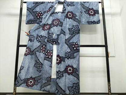 平和屋着物∴夏物 浴衣 有松鳴海絞り 吉祥花文 綿 逸品 CABE9031ng