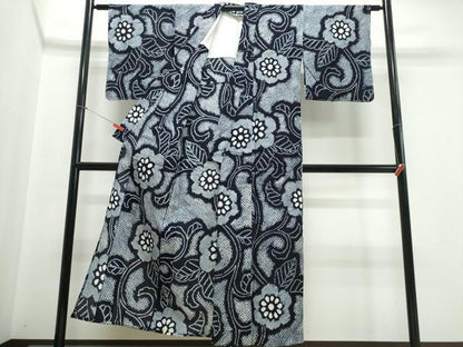 平和屋着物∴夏物 浴衣 有松鳴海絞り 花唐草文 綿 逸品 未使用 CABE9042ng