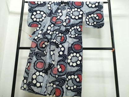 平和屋着物∴夏物 浴衣 有松鳴海絞り 花丸文 綿 逸品 CABE9045ng