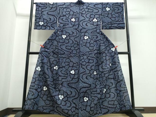 平和屋着物∴夏物 浴衣 有松鳴海絞り 流水花文 綿 逸品 未使用 CABE9049ng