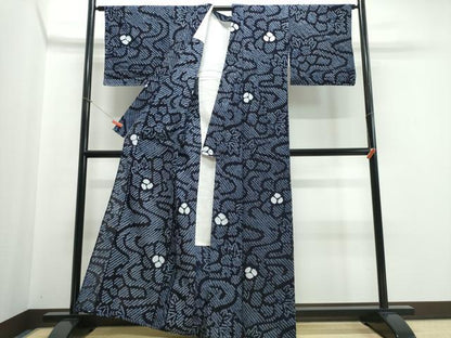 平和屋着物∴夏物 浴衣 有松鳴海絞り 流水花文 綿 逸品 未使用 CABE9049ng