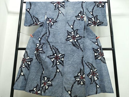 平和屋着物∴夏物 浴衣 有松鳴海絞り 舞花文 綿 逸品 CABE9050ng