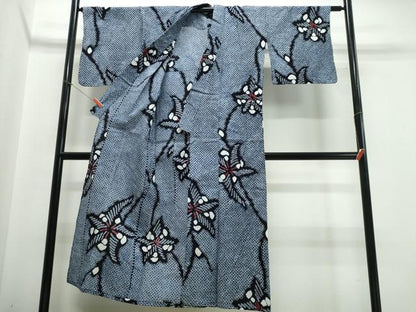 平和屋着物∴夏物 浴衣 有松鳴海絞り 舞花文 綿 逸品 CABE9050ng