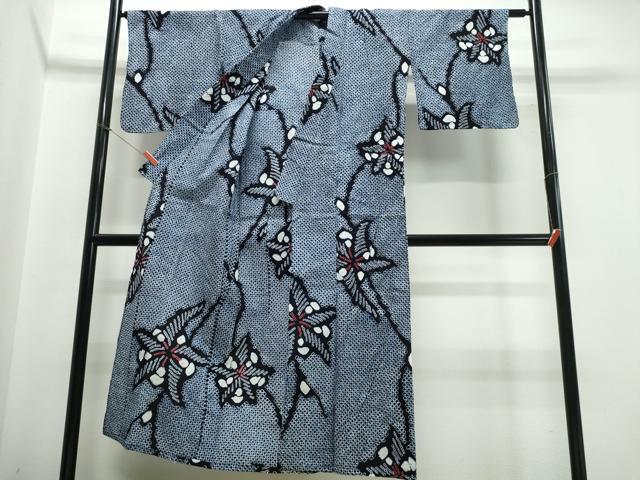 平和屋着物∴夏物 浴衣 有松鳴海絞り 舞花文 綿 逸品 CABE9050ng
