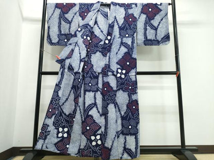 平和屋着物∴夏物 浴衣 有松鳴海絞り 草花文 綿 逸品 未使用 CABE9051ng