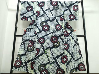 平和屋着物∴夏物 浴衣 有松鳴海絞り 吉祥舞花文 綿 逸品 CABE9054ng