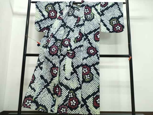 平和屋着物∴夏物 浴衣 有松鳴海絞り 吉祥舞花文 綿 逸品 CABE9054ng