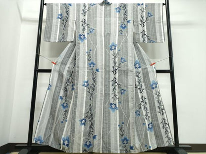 平和屋着物∴夏物 浴衣 草花間道 綿 逸品 CABE9064ng