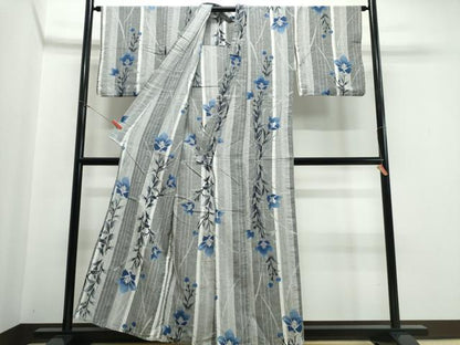 平和屋着物∴夏物 浴衣 草花間道 綿 逸品 CABE9064ng