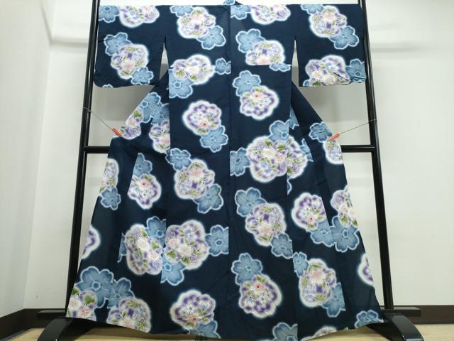 平和屋着物∴世界的ファッションデザイナー 山本寛斎 kansaiブランド 夏物 浴衣 舞花文 綿 逸品 CABE9066ng