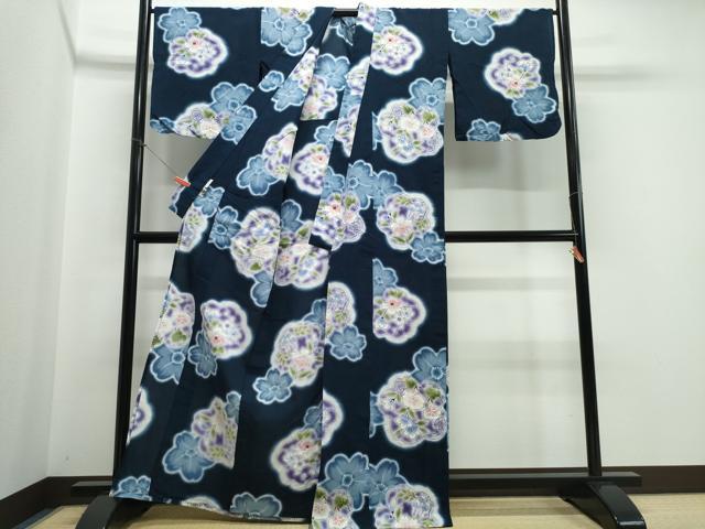 平和屋着物∴世界的ファッションデザイナー 山本寛斎 kansaiブランド 夏物 浴衣 舞花文 綿 逸品 CABE9066ng