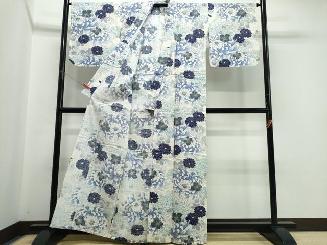 平和屋着物∴夏物 浴衣 菊文 綿 逸品 CABE9068ng