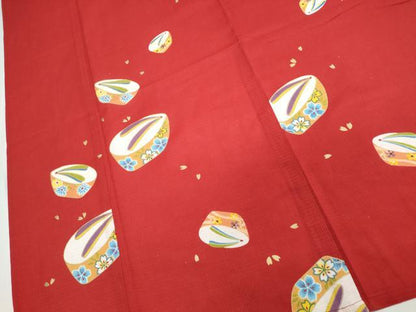 平和屋着物∴夏物 浴衣 綿紅梅 ぽっくり下駄 金彩 綿 逸品 CABE9070ng