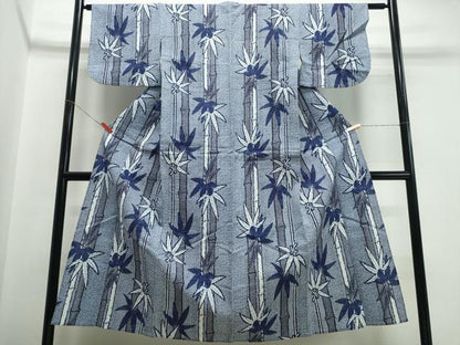 平和屋着物∴夏物 浴衣 笹竹文 綿 逸品 CABE9078ng