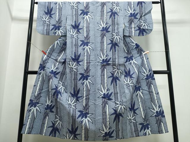 平和屋着物∴夏物 浴衣 笹竹文 綿 逸品 CABE9078ng