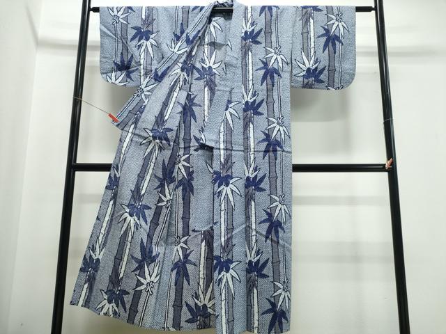 平和屋着物∴夏物 浴衣 笹竹文 綿 逸品 CABE9078ng