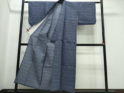 平和屋着物∴夏物　浴衣　亀甲花文　綿　逸品　CABE9079ng