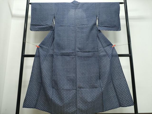 平和屋着物∴夏物 浴衣 麻の葉文様 綿 逸品 CABE9082ng